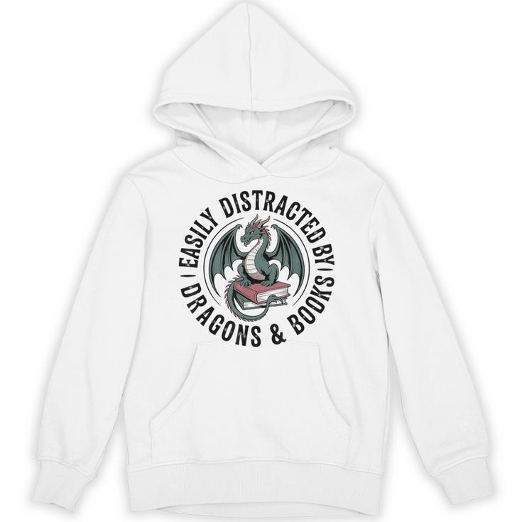 Easily Distracted By Dragons & Books Unisex Hoodie