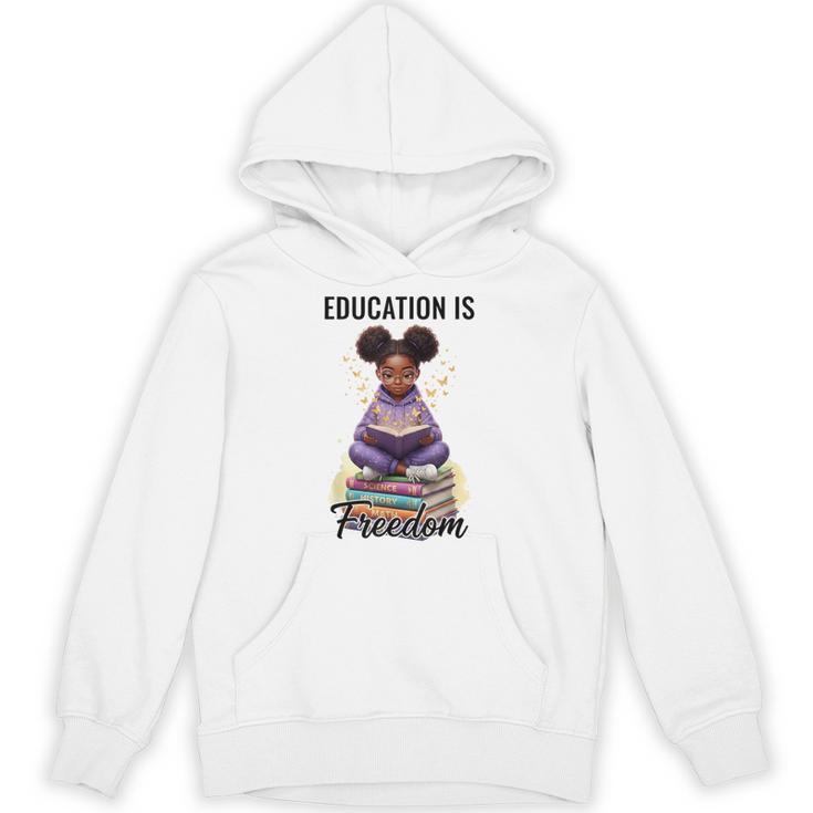 Education Is Freedom African American Girl Reading Book Unisex Hoodie
