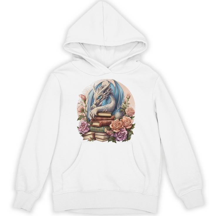 Fantasy Dragon Books Floral Boho Bookworm Unisex Hoodie