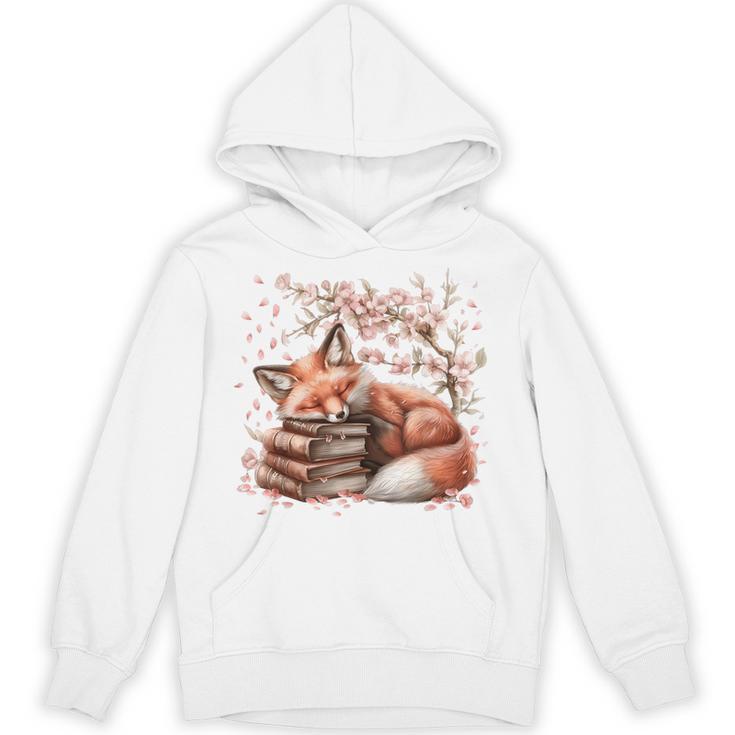 Fox And Book Lover Graphic For Women And Spring Pink Flower Unisex Hoodie Fox And Book Lover Graphic For Women And Spring Pink Flower Unisex Hoodie