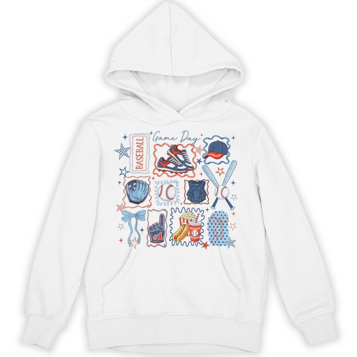Game Day Baseball Lover Coquette Bow Girl Women Kid Mom Mama Unisex Hoodie