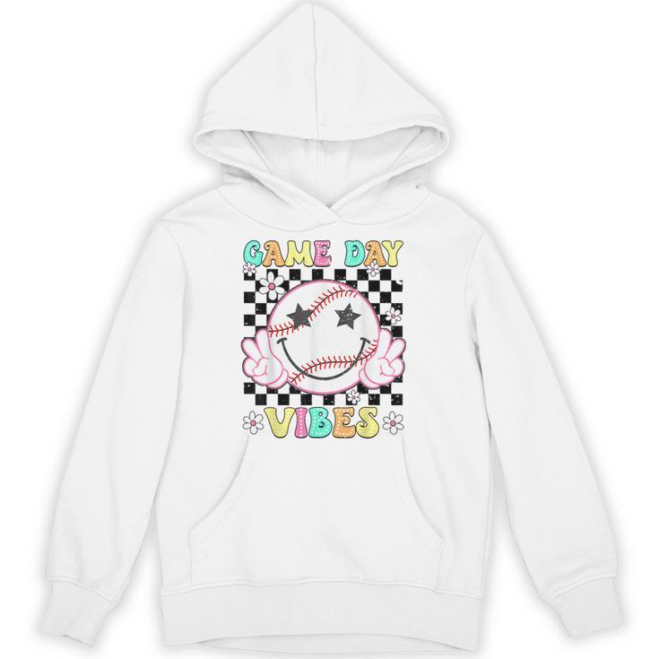 Game Day Vibes Softball Baseball Groovy Game Day Girls Women Unisex Hoodie