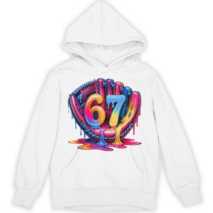Gen Alpha Slang Ice Cream Drip Six Seven 67 Baseball Catcher Unisex Hoodie
