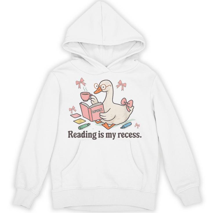 Goose Reading Romance Book Recess Bookworm Unisex Hoodie