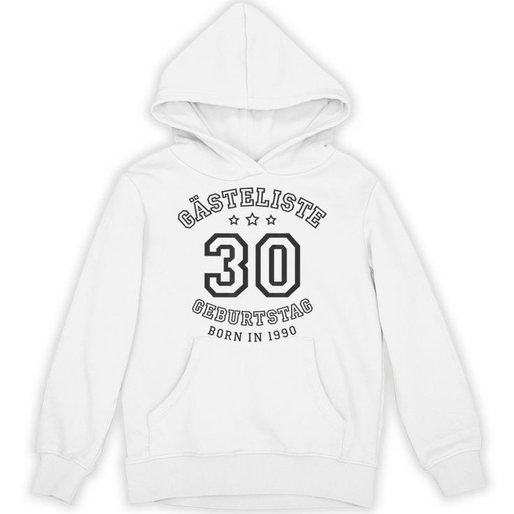 Guest List 30th Birthday 1990 Guest Book In Shirt Font Unisex Hoodie
