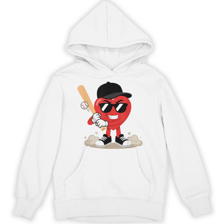Heart Playing Baseball Valentine Baseball Unisex Hoodie