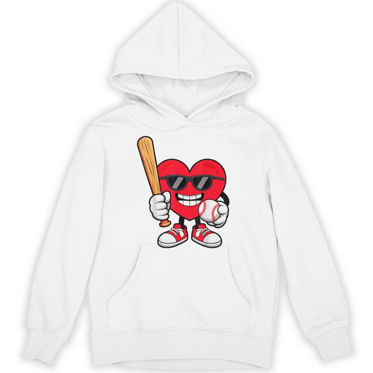 Heart Playing Baseball Valentines Day Unisex Hoodie