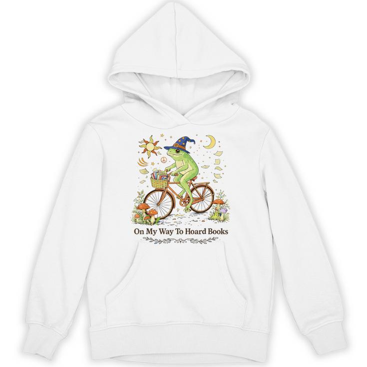 ON My Way To Hoard Books Cute Frog For Book Lovers Unisex Hoodie
