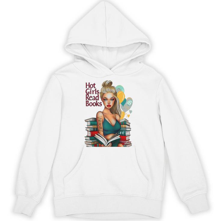 Hot Girls Read Books Spicy Bookish Girl Dark Romance Reader Raglan Baseball Tee Unisex Hoodie