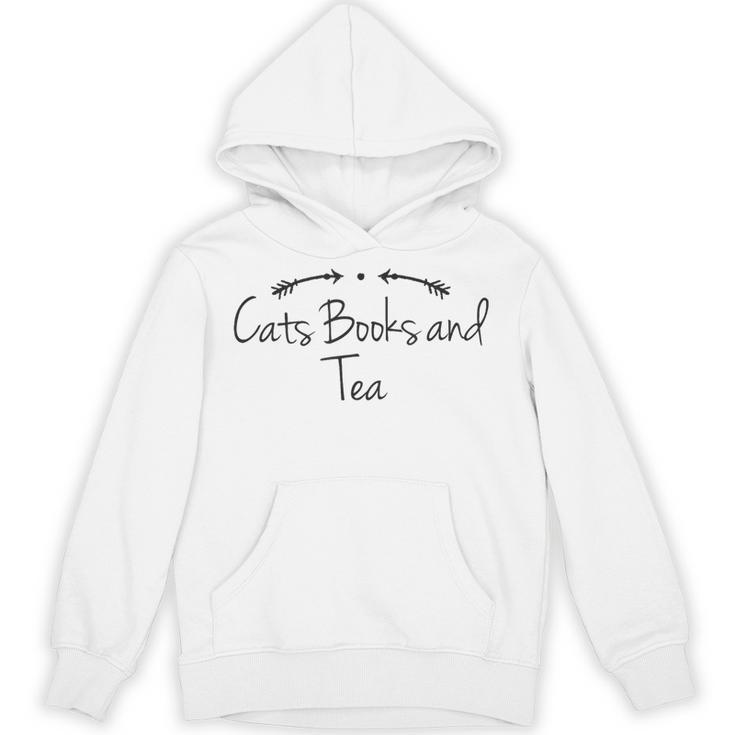 Humor Cats Books And Tea Unisex Hoodie