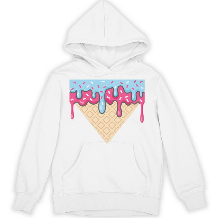 Ice Cream Baseball Cone Dripping Sprinkles Kids Boys Summer Premium Tri-Blend Unisex Hoodie