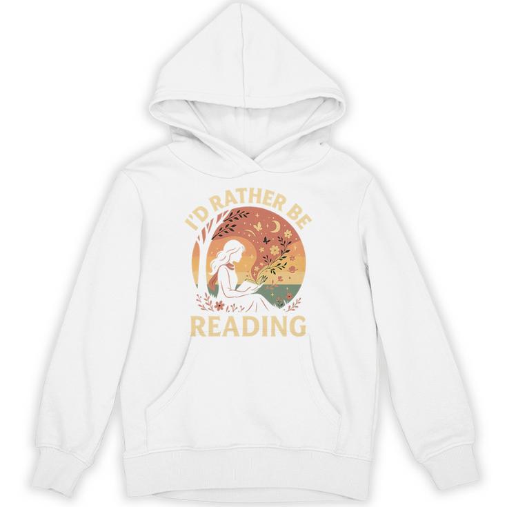 I'd Rather Be Reading Book Lover Vintage Sunset Apparel Premium Tri-Blend Unisex Hoodie