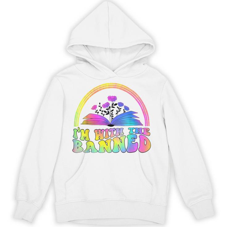 I'm With The Banned Books Retro Tie Dye Wildflowers Unisex Hoodie