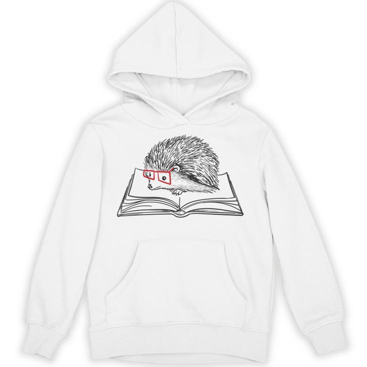 Intellectual Hedgehog Reading Book Literature Unisex Hoodie
