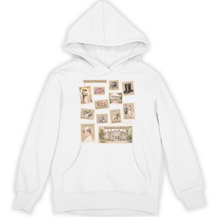 Jane Austen Book Classic Literature Stamp Collage Premium Tri-Blend Unisex Hoodie