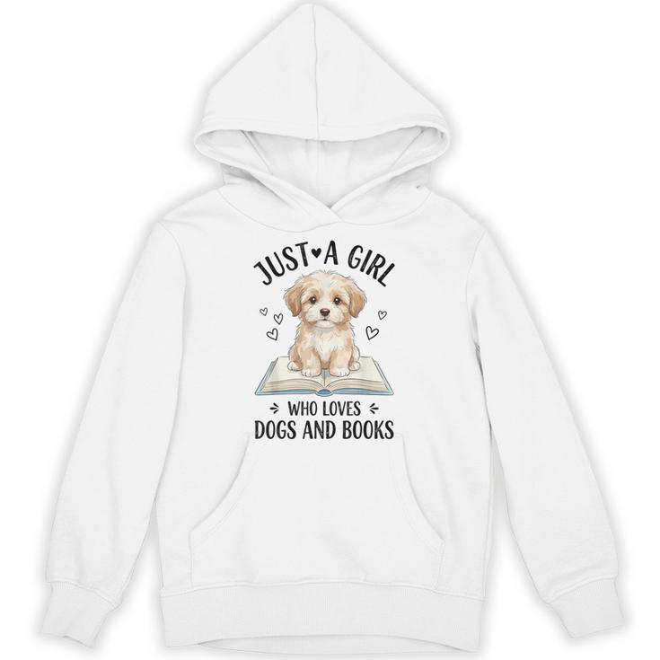 Just A Girl Who Loves Books And Dogs Puppy Pet Lover Unisex Hoodie
