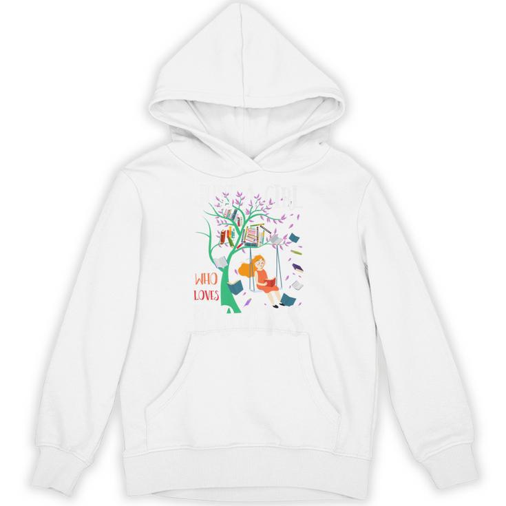 Just A Girl Who Loves Books Lover Librarian Reading Bookworm Premium Unisex Hoodie