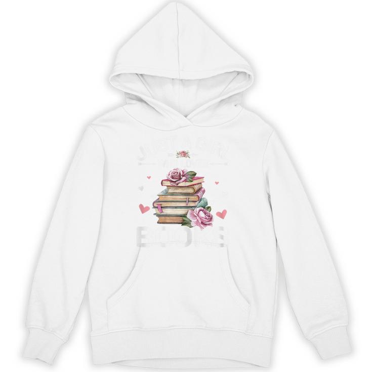 Just A Girl Who Loves Books Shirt Books Lover Girls Bookworm Unisex Hoodie