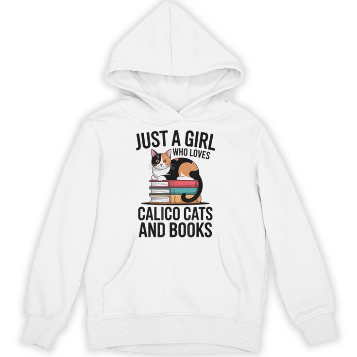 Just A Girl Who Loves Calico Cats And Books Minimal Tee Unisex Hoodie