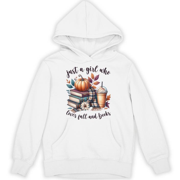 Just a Girl Who Loves Fall And Books Pumpkin Spice Autumn Unisex Hoodie