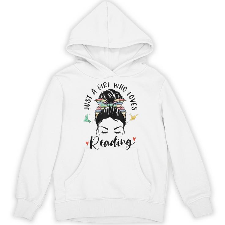 Just A Girl Who Loves Reading Hair Bun For Book Lover Unisex Hoodie