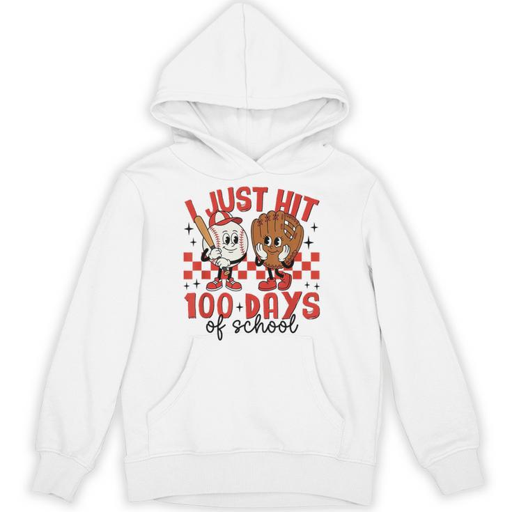 I Just Hit 100 Days Of School Baseball 100th Day Teacher Kid Unisex Hoodie I Just Hit 100 Days Of School Baseball 100th Day Teacher Kid Unisex Hoodie