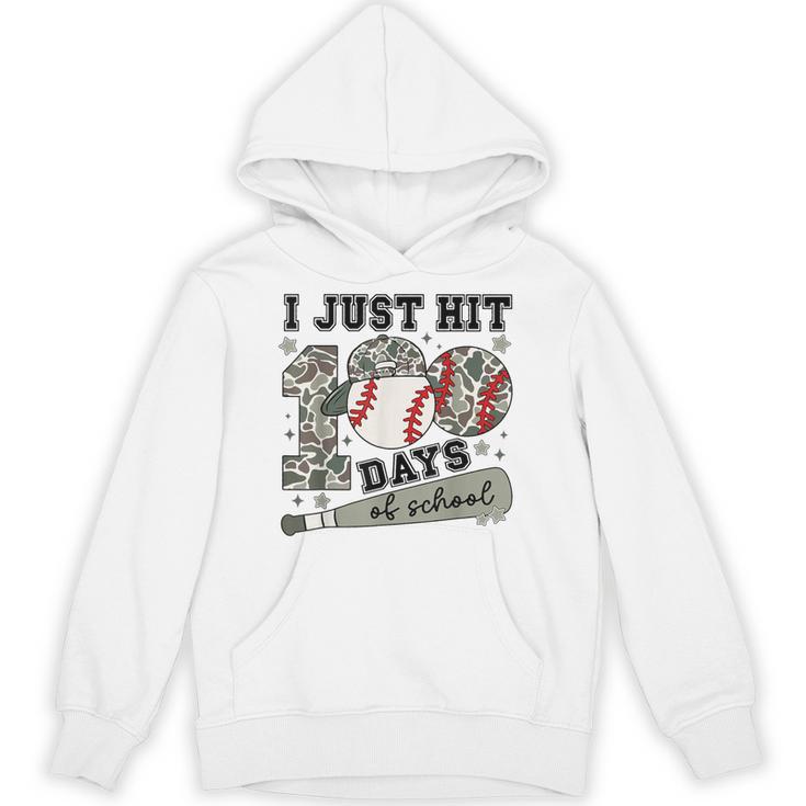 I Just Hit 100 Days Of School Camo Baseball 100 Days Smarter Unisex Hoodie