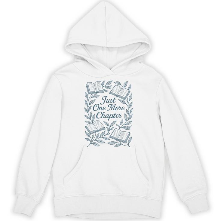 Just One More Chapter Blue Book Lover Reading Quote Unisex Hoodie