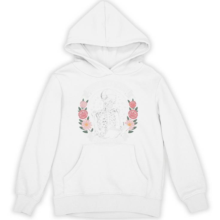 Just One More Chapter Gothic Skeleton Reading A Book Comfort Colors Crop Top Unisex Hoodie