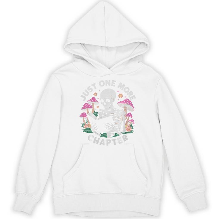 Just One More Chapter Mushrooms Gothic Skeleton Book Lover Premium Unisex Hoodie