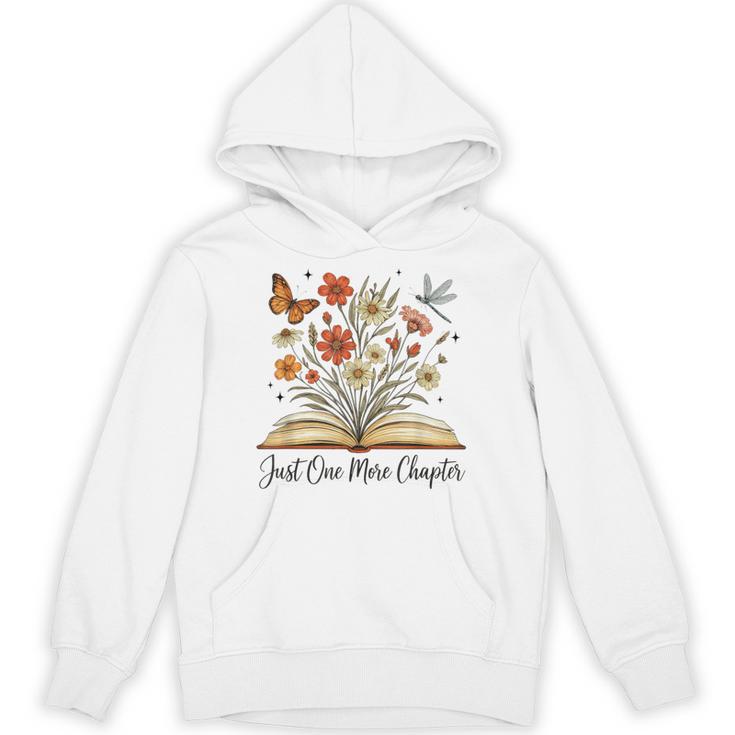 Just One More Chapter Open Book Flowers Unisex Hoodie