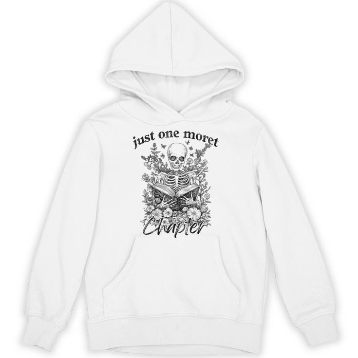 Just One More Chapter Vintage Floral Skeleton Reading Book Unisex Hoodie