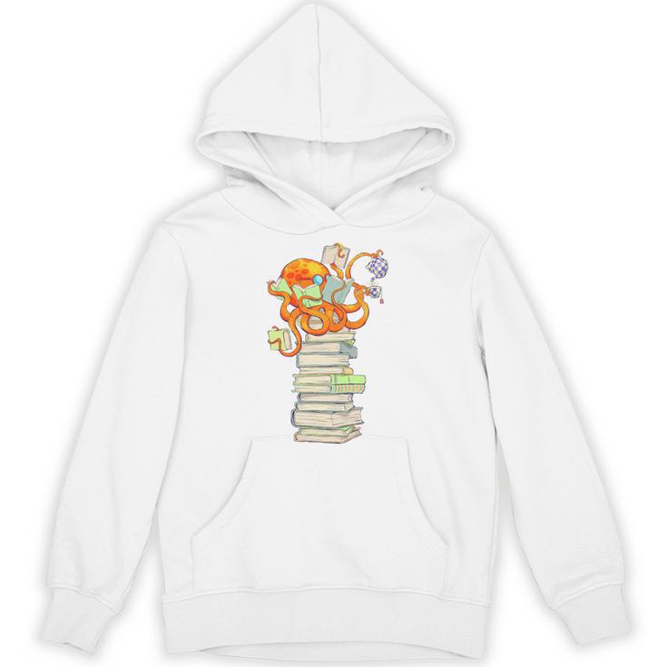 Kawaii Octopus Bookworm Fun Reading Tee For Book Lovers Premium Tri-Blend Unisex Hoodie