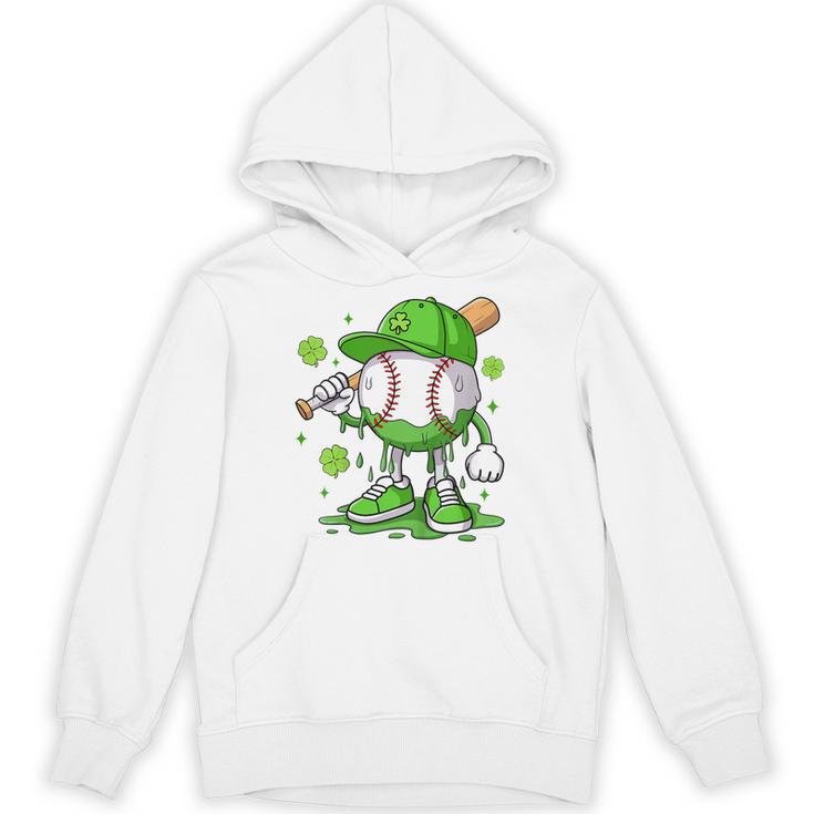Kids Boys Happy St Patricks Day Kids Baseball Ice Cream Drip Unisex Hoodie