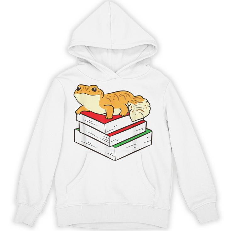 Leopard Gecko Sleeping Books Reading Geckos Unisex Hoodie