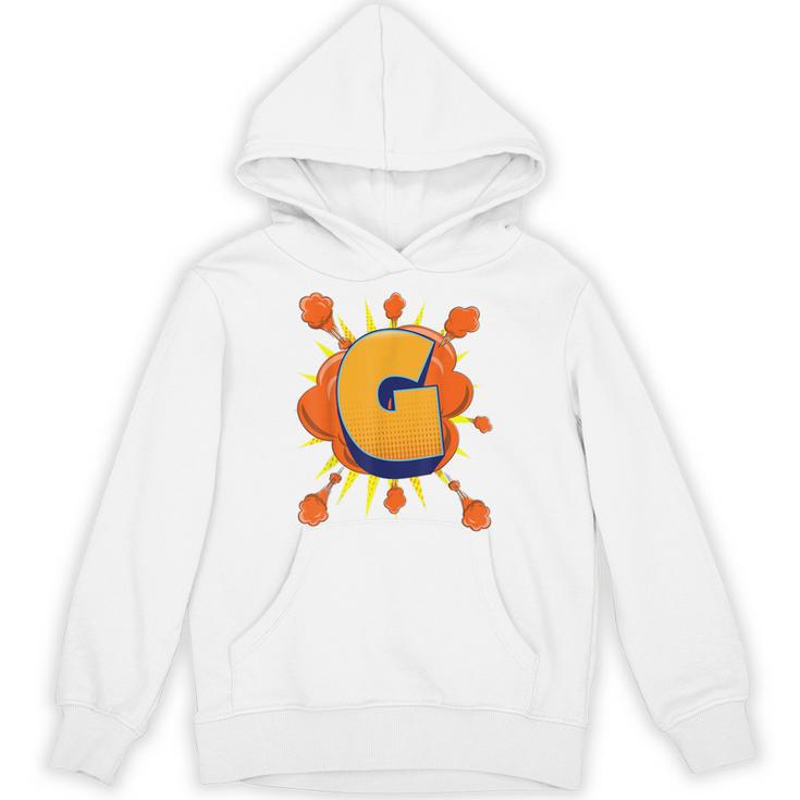Letter G Initial Comic Book Vintage Matching Family Fun Unisex Hoodie