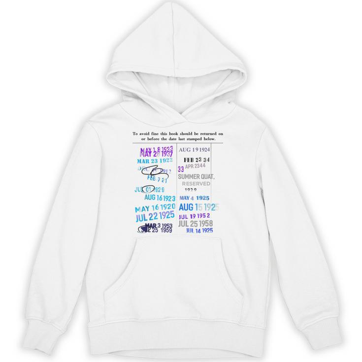 Library Date Stamp Shirt Librarian Shirt Library Book Stamp Unisex Hoodie