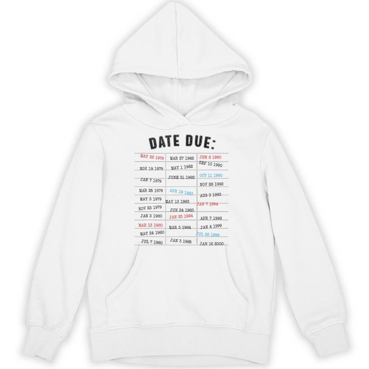 Library Due Date Stamp Card Librarian Book Reading Vintage Unisex Hoodie