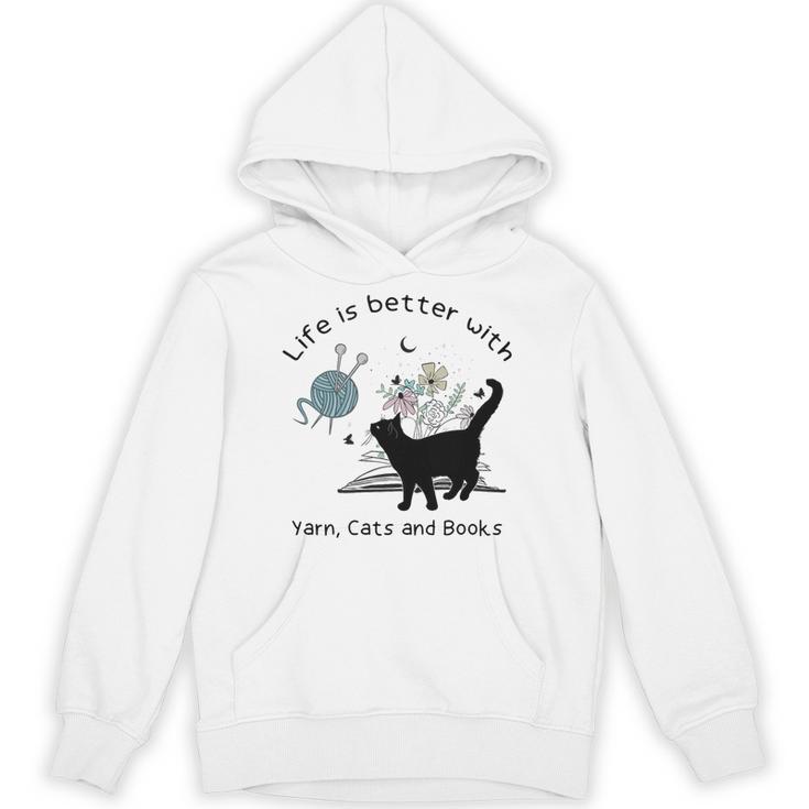 Life Is Better With Yarn Cats And Books Premium Tri-Blend Unisex Hoodie