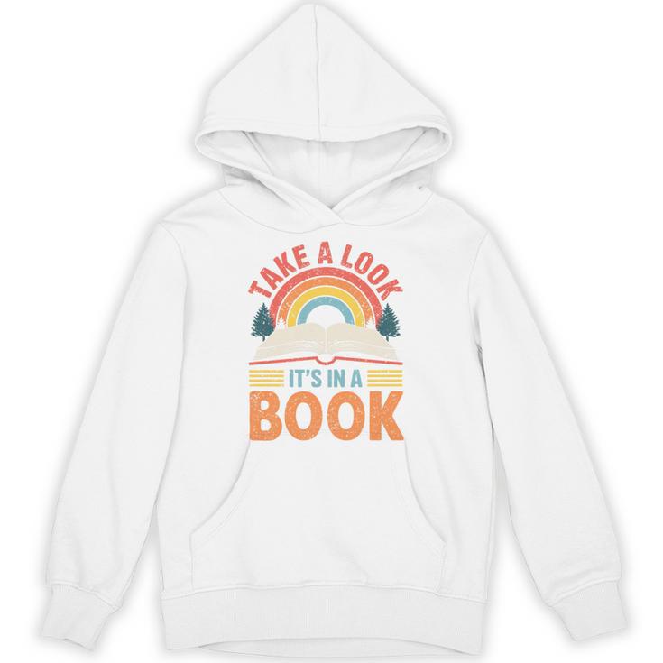 Take A Look It's In A Book Retro Reading Book Lover Premium Tri-Blend Unisex Hoodie