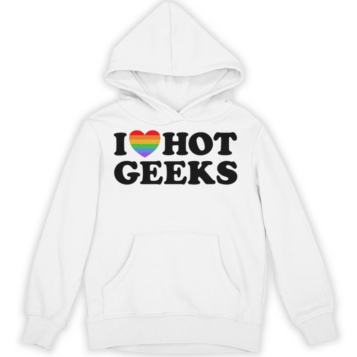 I Love Hot Geeks Cute Pride Gamer Book Nerd Fandom Fan Premium Tri-Blend Unisex Hoodie