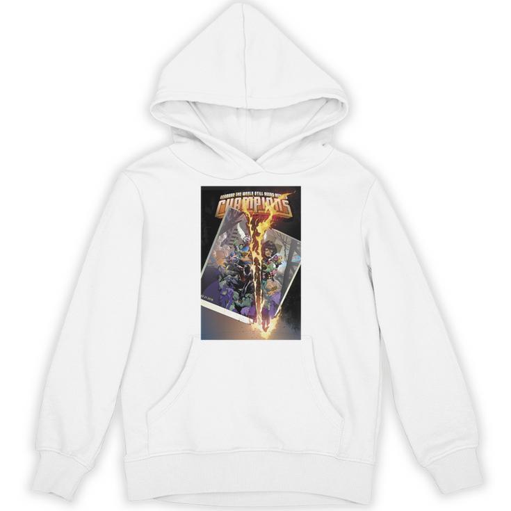Marvel Comixology Champions Unlimited Comic Book Cover Comfort Colors Crop Top Unisex Hoodie