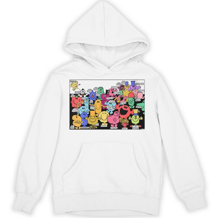 Mr Men Little Miss Retro Colourful Comic Book Scene Unisex Hoodie