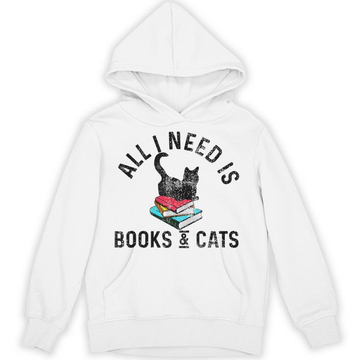 All Need Is Books & Cats Book Reader And Kittens Art Unisex Hoodie