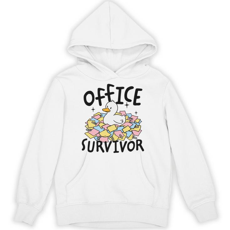 Officeurvivor かわいいアヒルの付箋 ユーモア 長袖tシャツ パーカー
