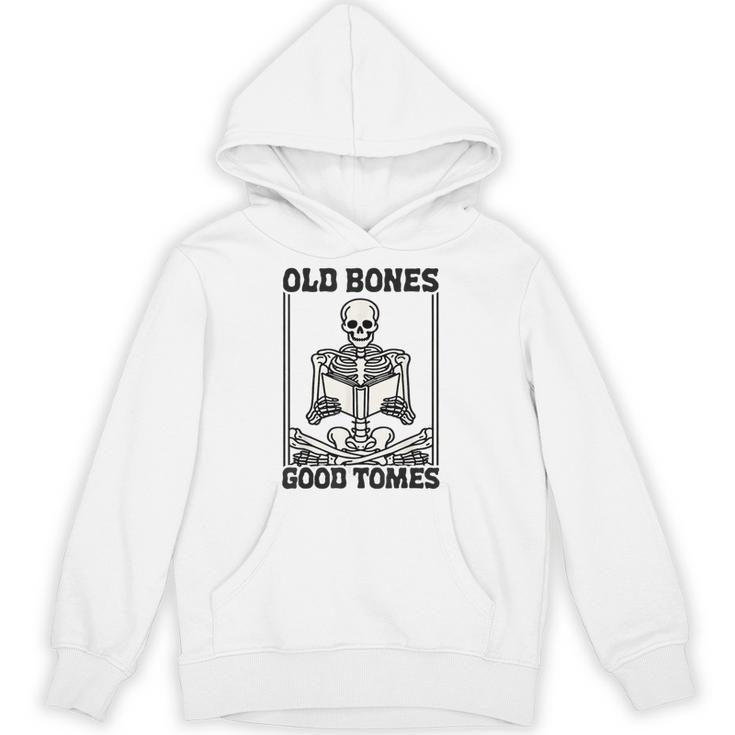 Old Bones Good Tomes Skeleton Reading Bookworm Book Lovers Unisex Hoodie