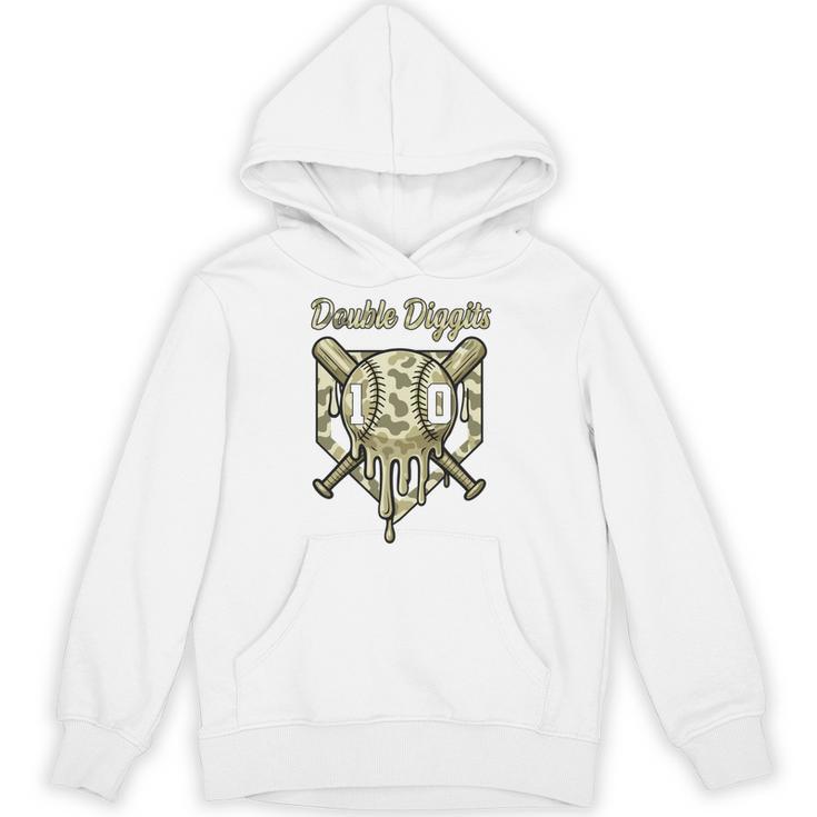 Old School Camo Baseball Drip Double Digits 10th Birthday Unisex Hoodie