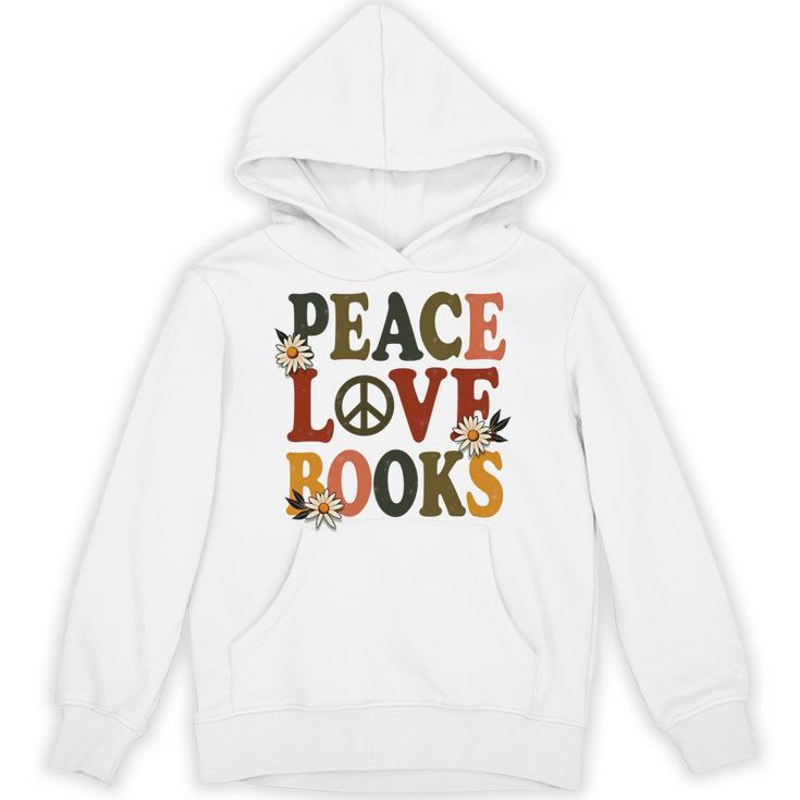 Peace Love Books Librarian Teacher Life Book Library Unisex Hoodie