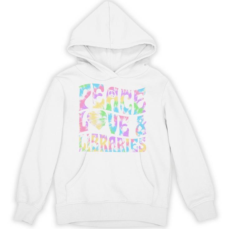 Peace Love And Libraries Heart And Books Graphic Premium Tri-Blend Unisex Hoodie