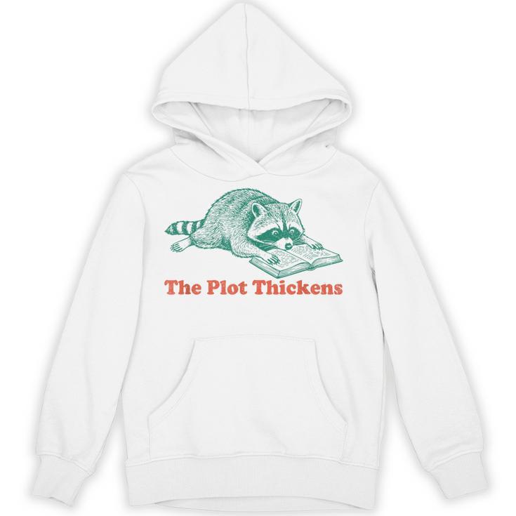 The Plot Thickens Bookish Raccoon Fantasy Book Reader Unisex Hoodie
